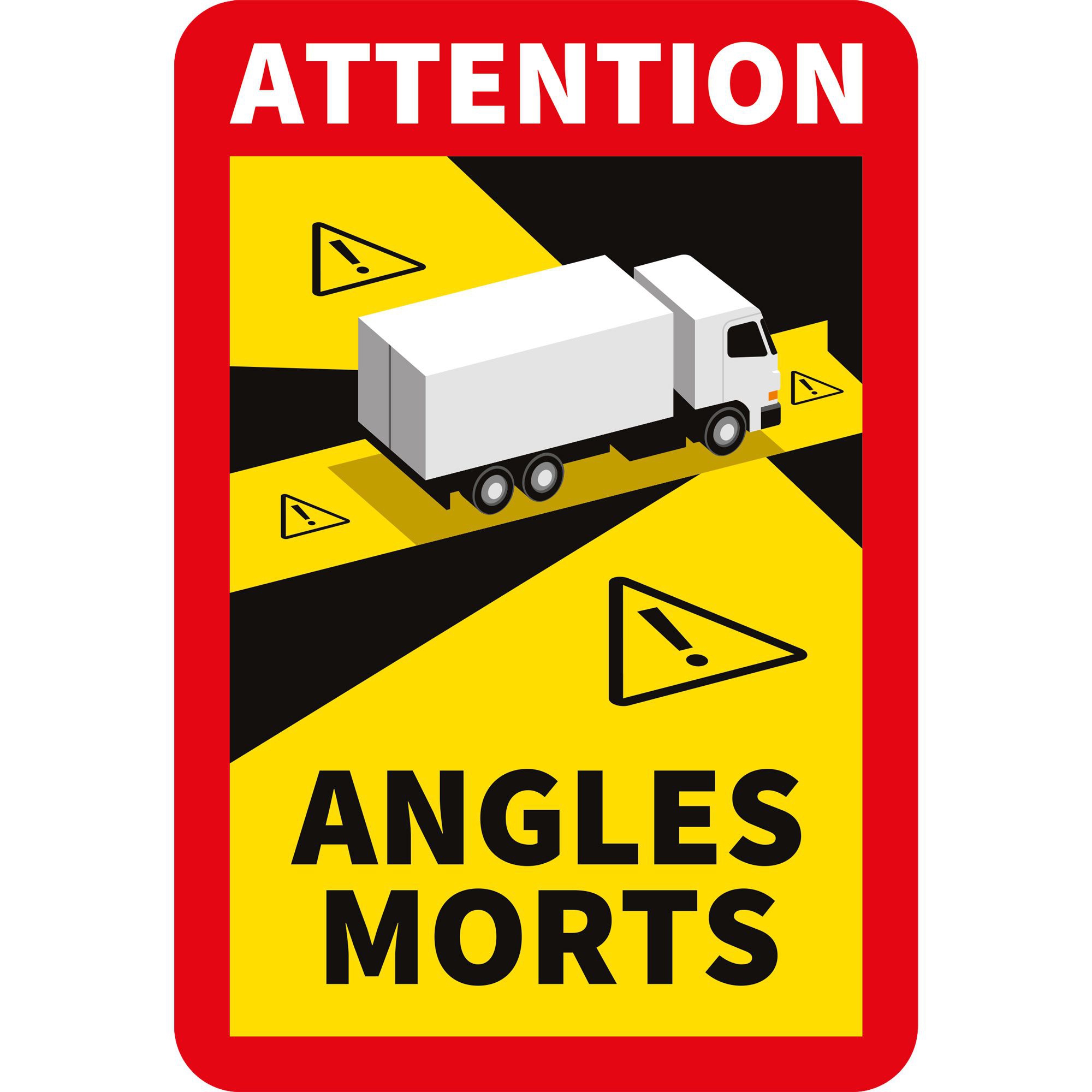 Autocollant "Angle mort", illustration de camion