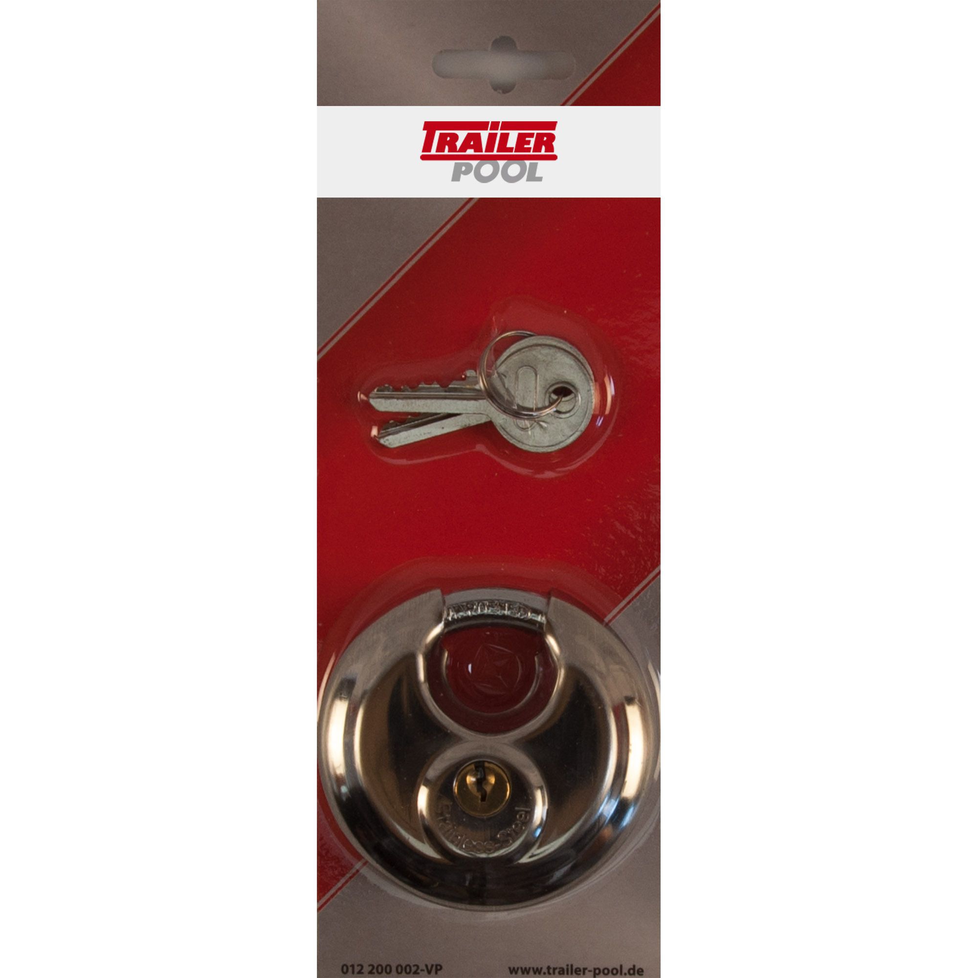 Cadenas circulaire en INOX, avec 2 clés, blister