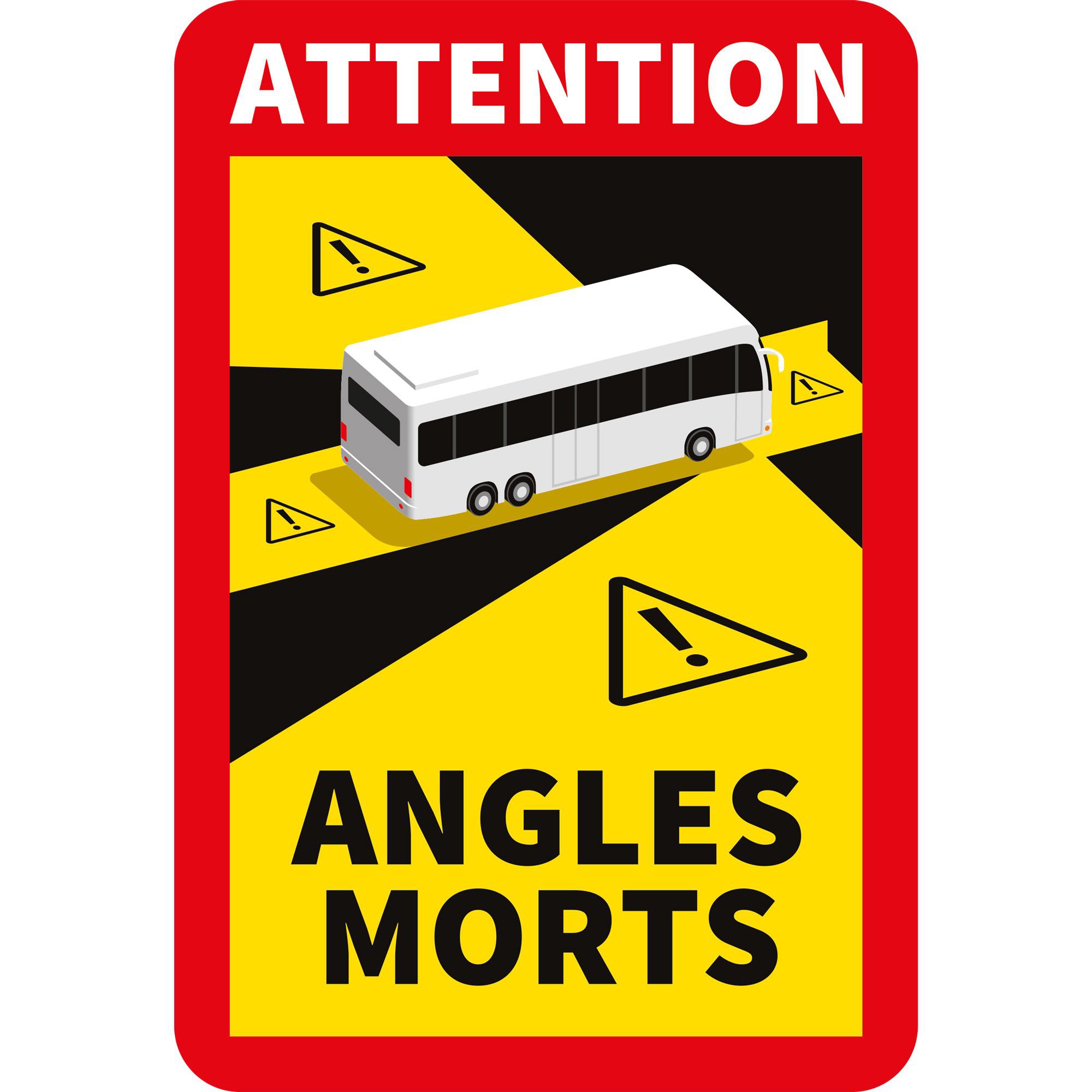 Autocollant "Angle mort", illustration de bus