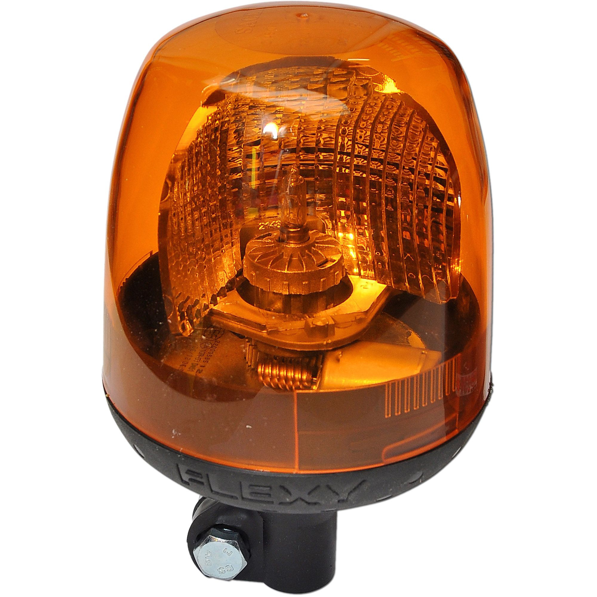 Gyrophare orange 12/24V, Halogen 23 Watt, avec support flexible