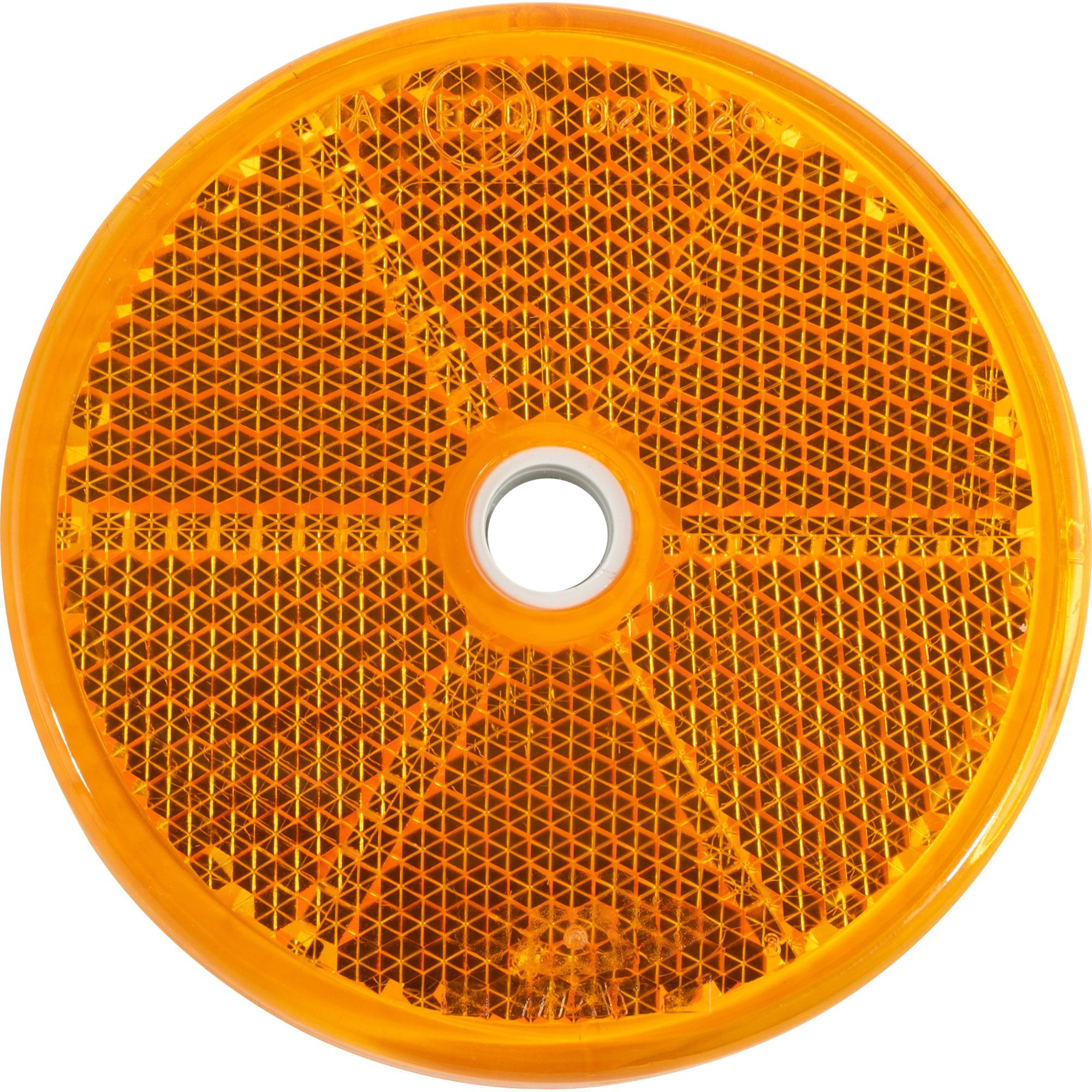 Catadioptre réfléchissant orange et rond, à visser